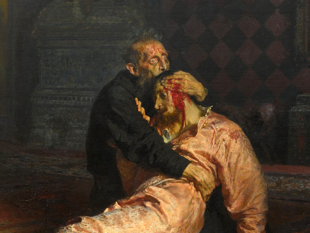 Ivan the Terrible and his Son up close Ilya Repin